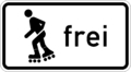 Zusatzzeichen Inline-Skaten und Rollschuhfahren frei 1