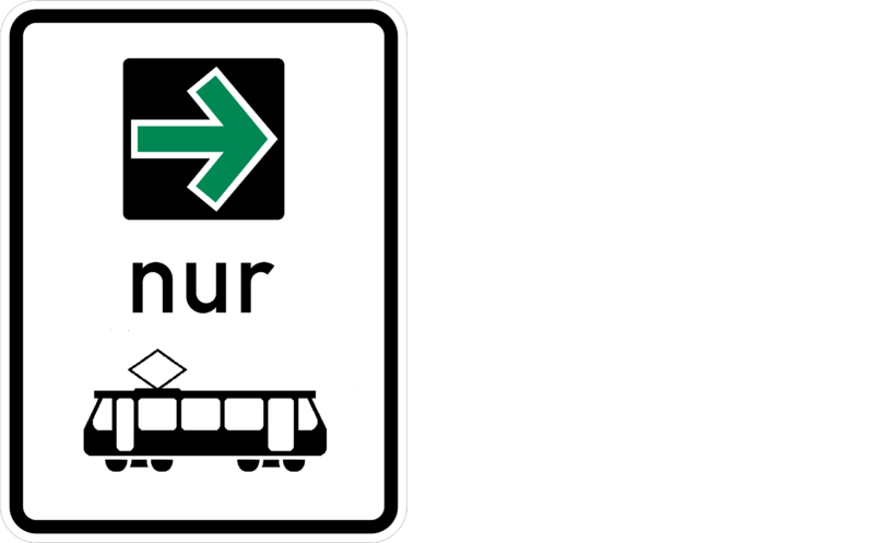 Datei:Grünpfeilschild mit Beschränkung auf den Straßenbahnverkehr.png
